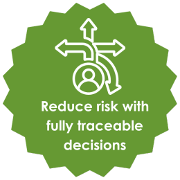 Reduce the risk with fully traceaable decisions